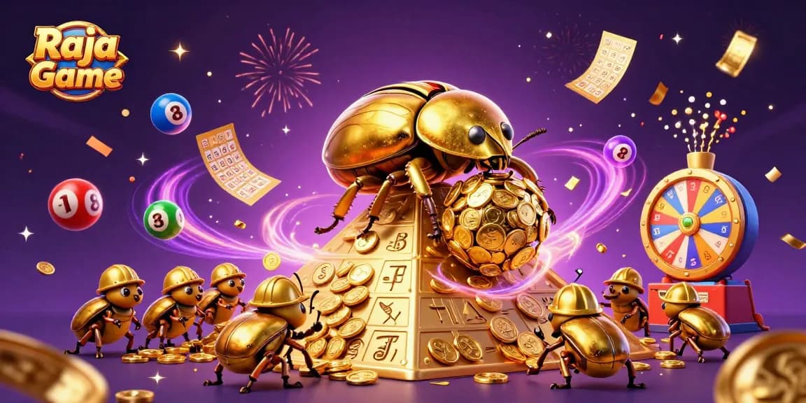 Engage with the exciting Raja Game platform featuring vibrant lottery elements and golden rewards.