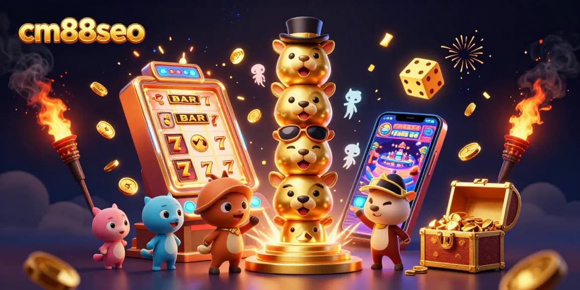 Bet on winning strategies with cm88seo in a vibrant casino scene filled with golden treasures.