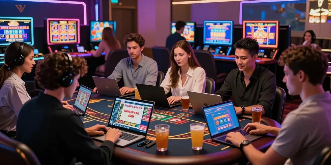 Engaging online casino scene showcasing fun88thaimeth with players enjoying various games in a vibrant atmosphere.