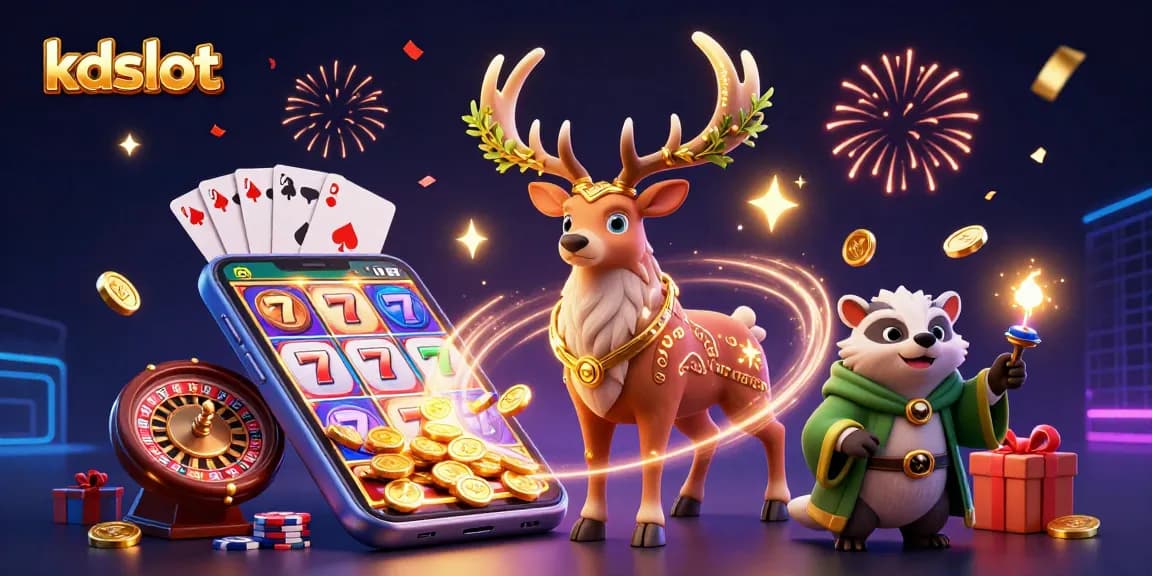 Engage with kdslot, experience explosive excitement with slot games, coins, and festive lights.