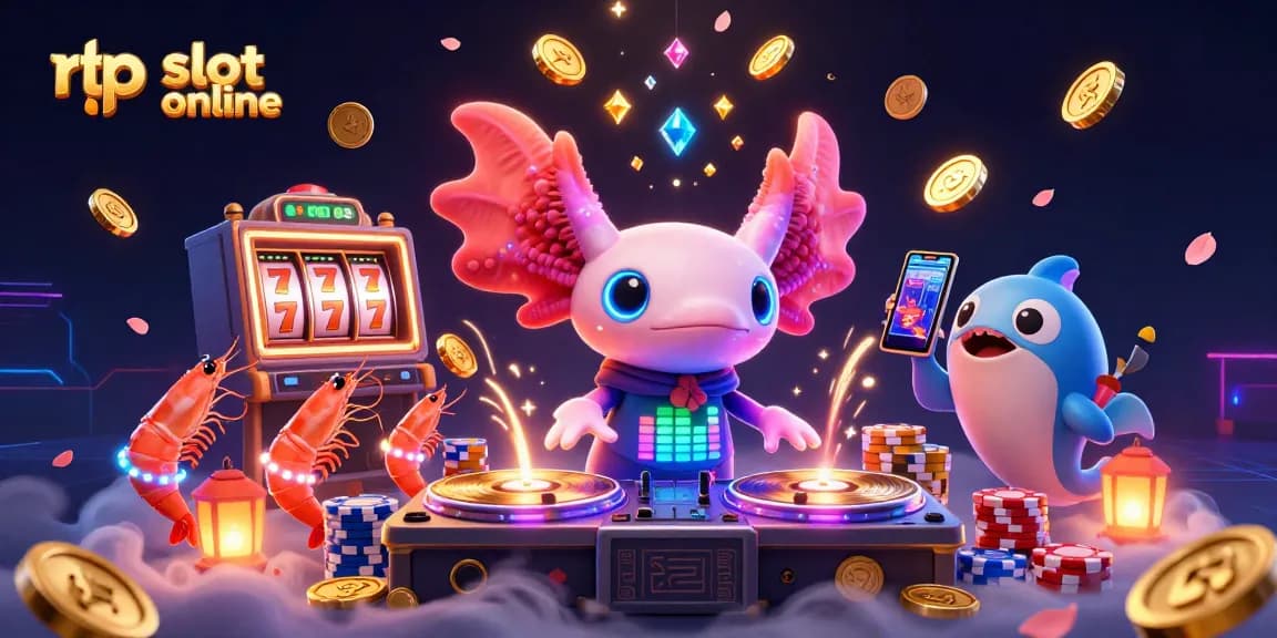 Experience the excitement of rtp slot online with a vibrant, animated casino-themed illustration.