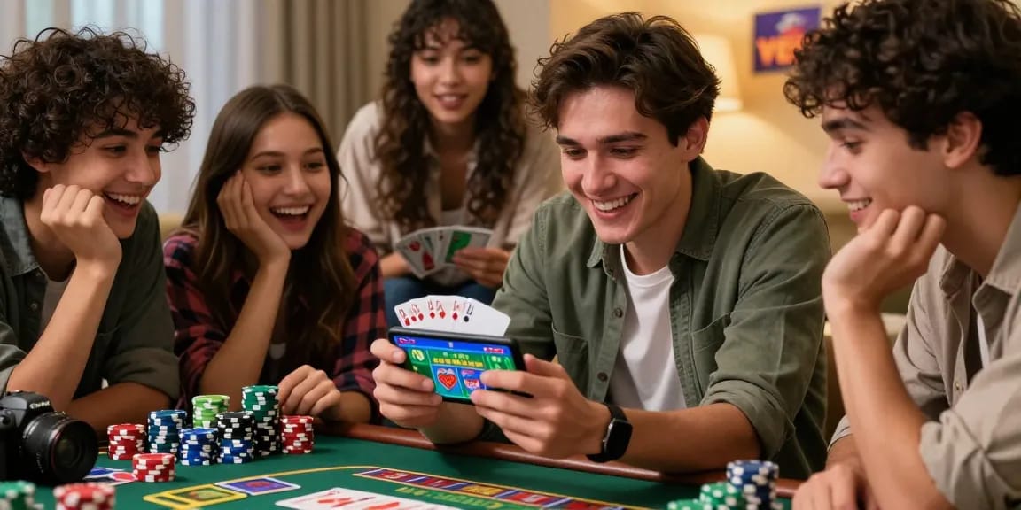 Friends sign up for Teen Patti Vegas, enjoying a lively mobile gaming experience with excitement and camaraderie.
