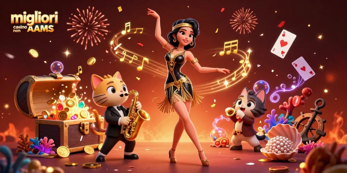 Vivi un'azione emozionante nei migliori casino non AAMS con elementi di gioco vivaci e un'atmosfera festiva.