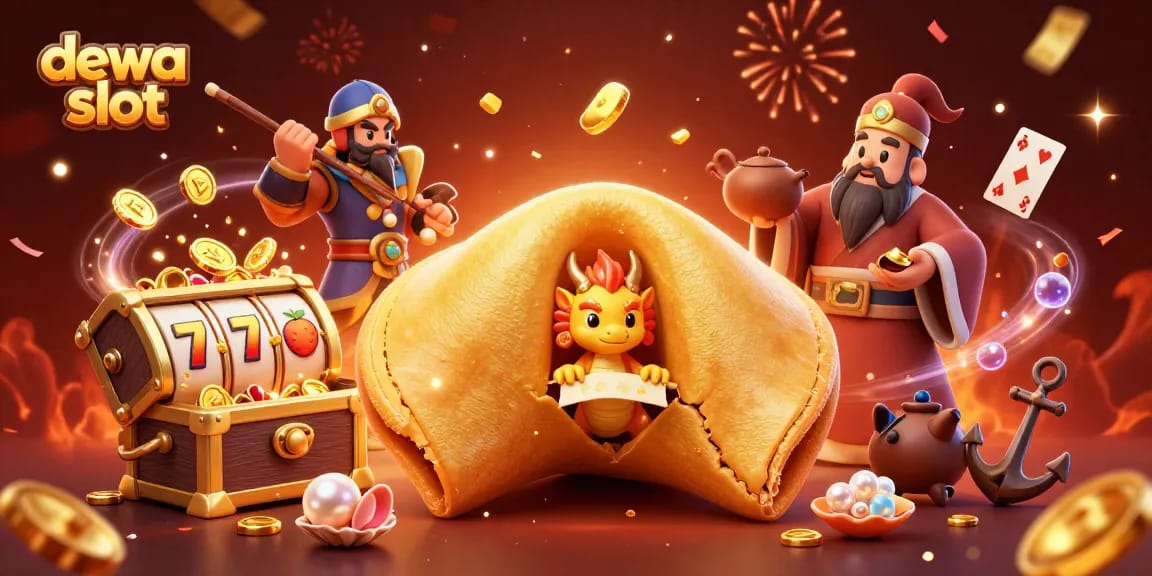 Experience the excitement of dewa slot with golden coins raining down in a vibrant casino scene.