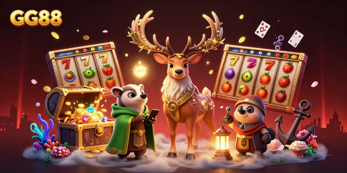 Experience thrilling slots at GG88 with enchanting characters in a vibrant 3D casino scene.