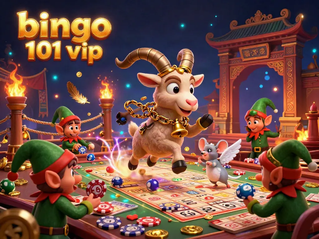 Engage with the exciting bingo 101 vip scene featuring animated characters, casino elements, and vibrant effects.