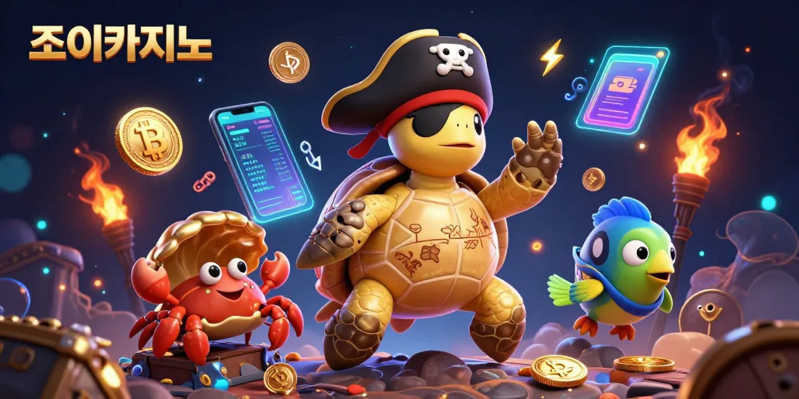 Engage in thrilling gaming at 조이카지노, featuring vibrant characters and dynamic casino elements.