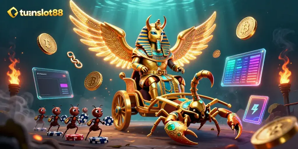 Menangkan hadiah di tuanslot88 dengan gulungan bertema kasino yang penuh warna.