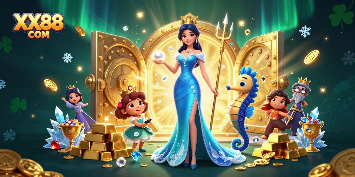 Engage with top-tier gaming experiences on XX88 COM, featuring gems, gold, and treasures in a thrilling casino scene.