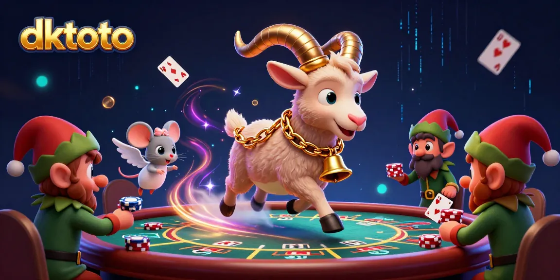Experience thrilling baccarat action at dktoto with a festive 3D casino scene full of lively characters and dynamic elements.