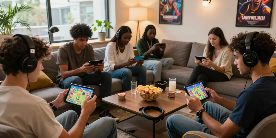 Engaged players enjoying Card Rummy app link in a stylish gaming lounge with ambient lighting.