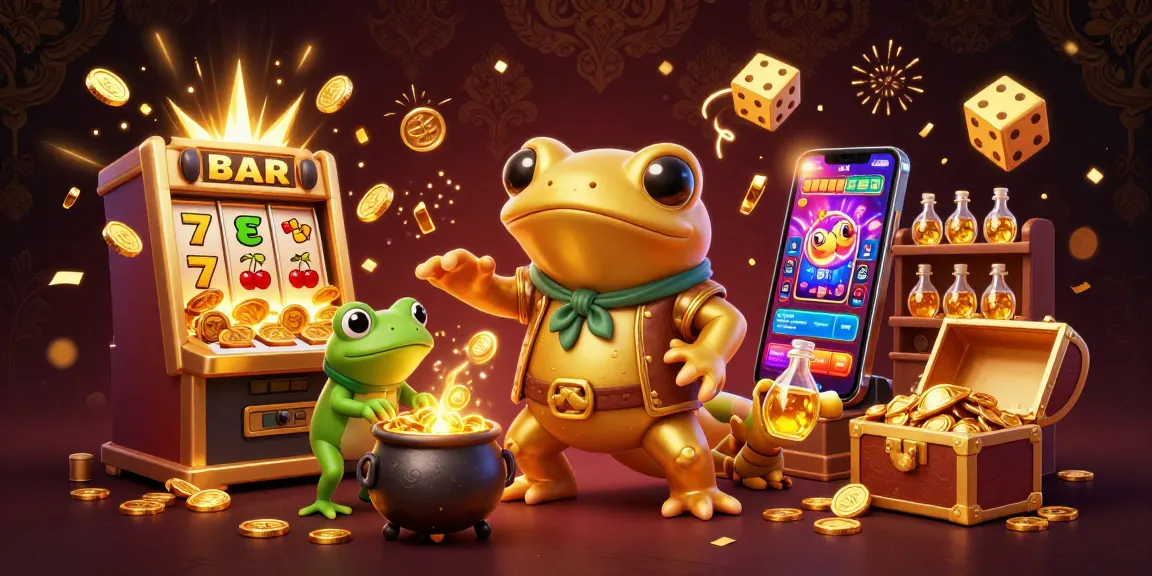 Taruhan SBOBET dengan salamander alkemis dan banyak koin emas di kasino digital.