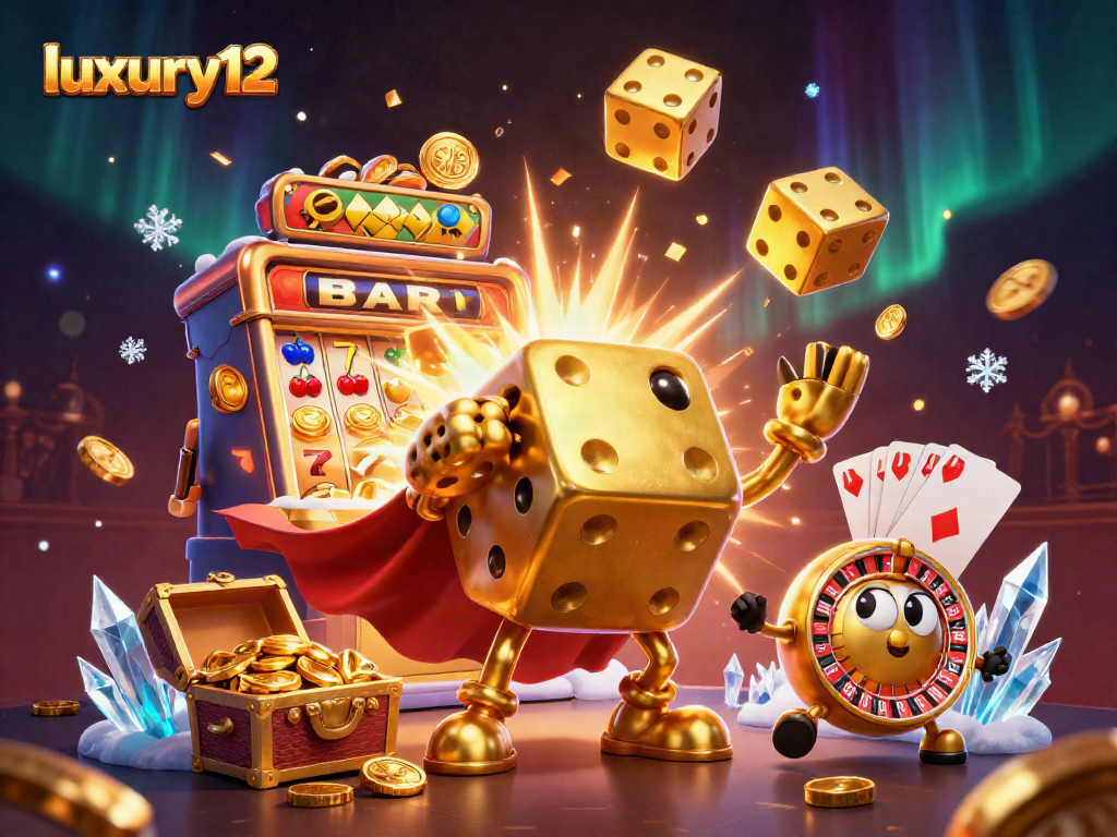 Experience luxury12's vibrant casino scene with dynamic characters and jackpot excitement.