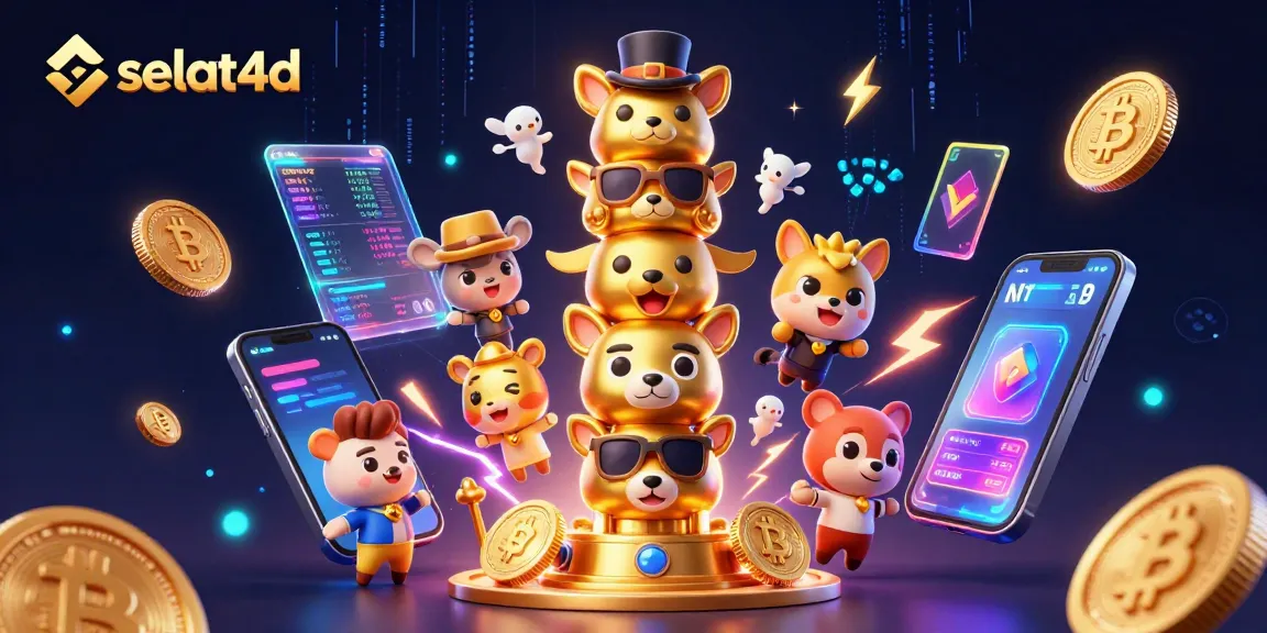 Experience excitement with selat4d's vibrant casino world featuring animated characters and crypto treasures.