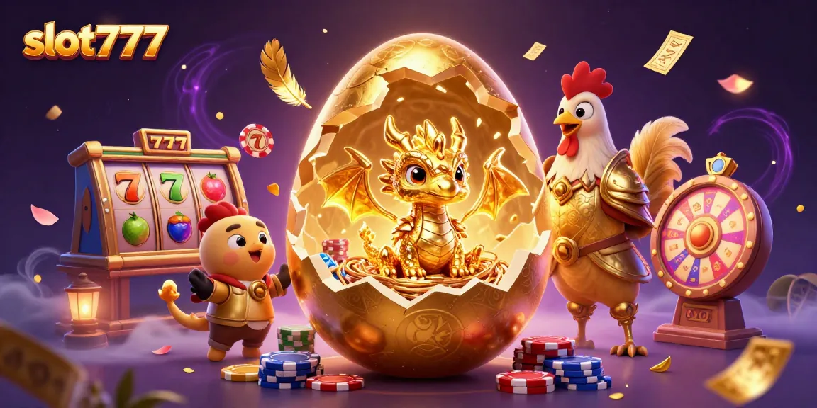 Experience exciting slot777 action with a stunning baby dragon and vibrant casino elements.