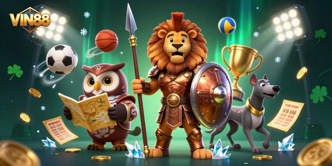 Experience the thrill of VIN88 with dynamic sports betting action in an immersive 3D scene.