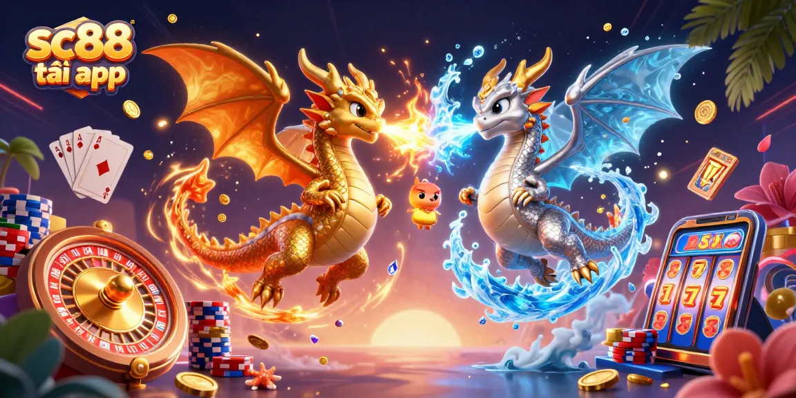 Experience casino thrills with the sc88 tải app, featuring 3D dragons and vibrant gaming elements.