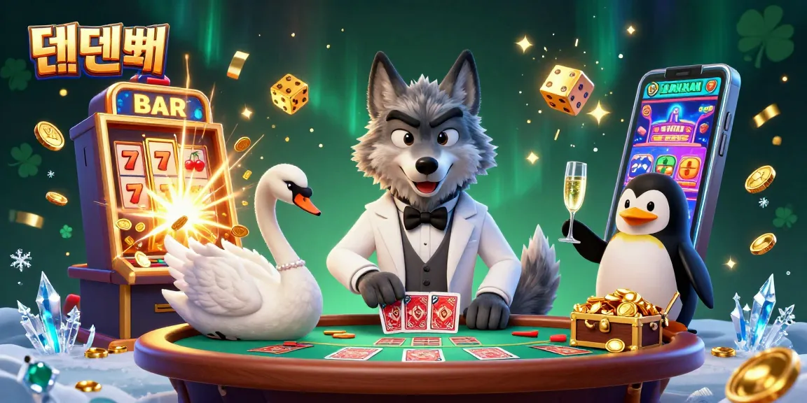 Experience the excitement of 텐텐벳 with engaging casino characters in a dynamic gambling scene.