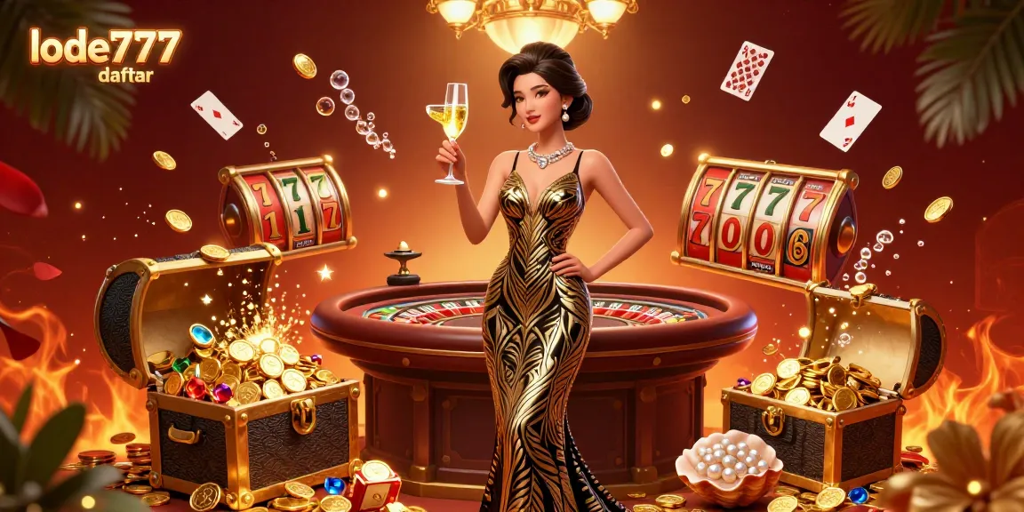 Spin the reels with lode777 daftar at a vibrant online casino featuring glamorous elements and treasures.