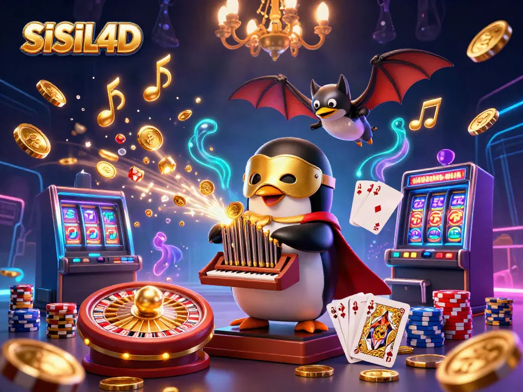 Menang permainan dengan SISIL4D, menyaksikan penguin opera fantom memainkan organ yang mengeluarkan koin emas.