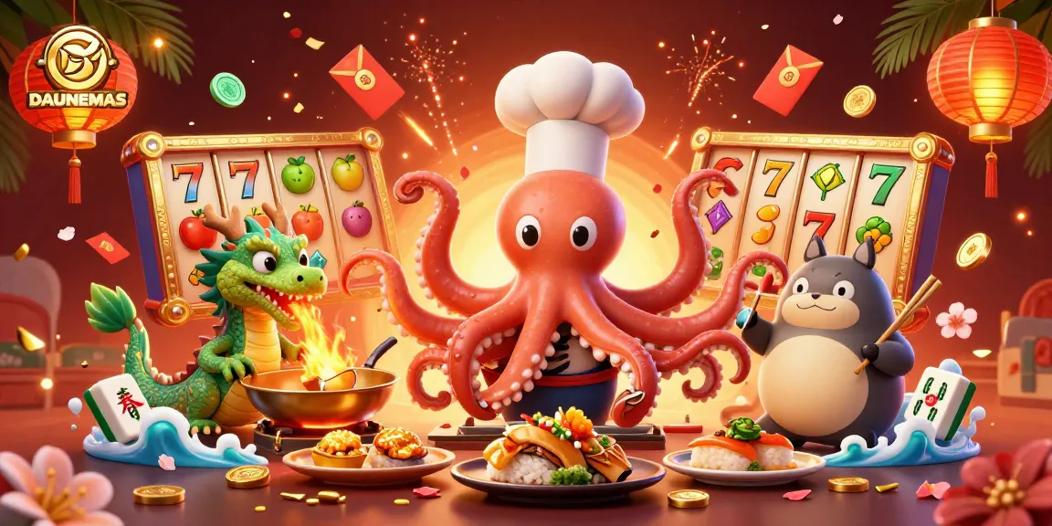 Experience DAUNEMAS with vibrant characters and dynamic slot game elements.