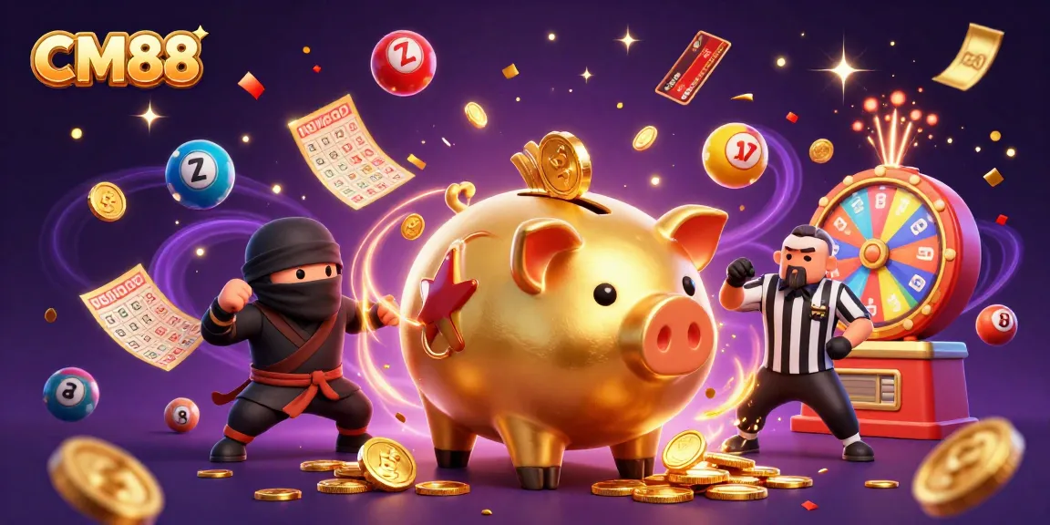 CM88 highlights thrilling action with a golden piggy bank sumo wrestler, enriching the gambling experience.