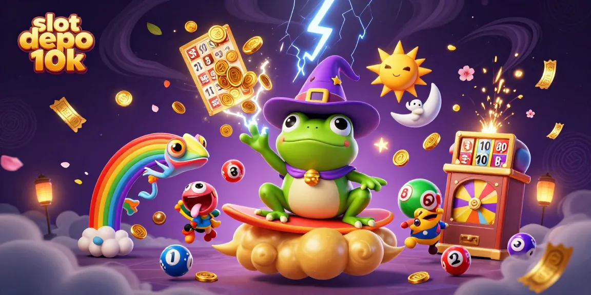 Rasakan sensasi bermain slot depo 10k dengan wizard katak menciptakan hujan koin emas dan karakter menakjubkan lainnya.