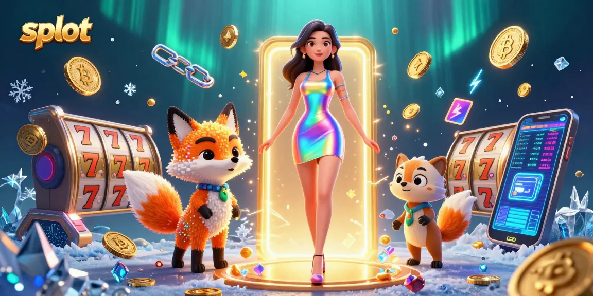 Experience vibrant slot gameplay featuring a 3D woman in a holographic dress alongside pixel fox and game elements.