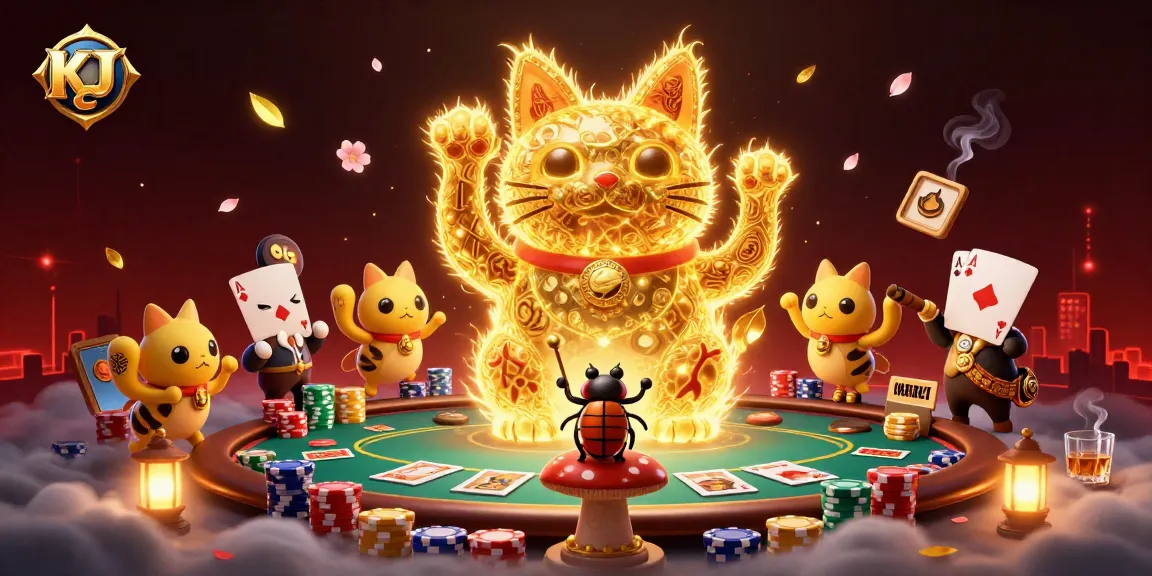 Engage with KJ C's vibrant casino universe as golden fireflies illuminate winning moments.