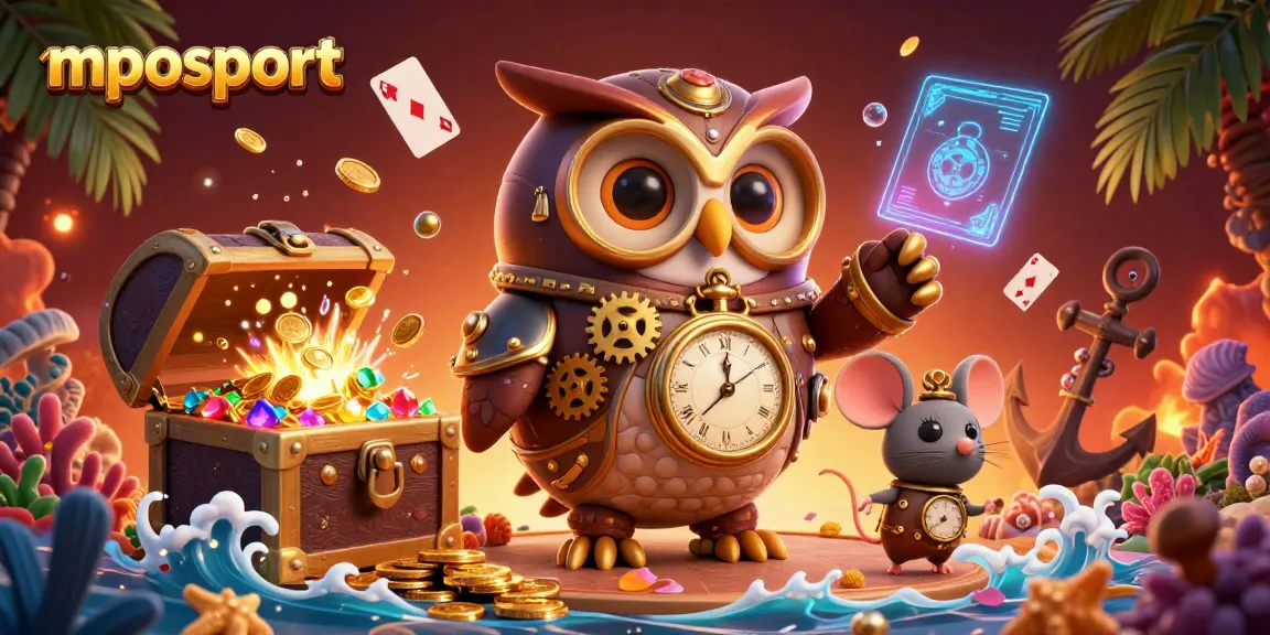 Experience the excitement of mposport's dynamic casino environment with vibrant 3D characters and elements.