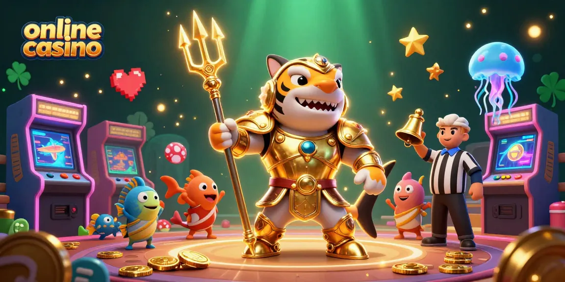 Experience thrilling games at an online casino with a vivid 3D underwater scene featuring unique characters.