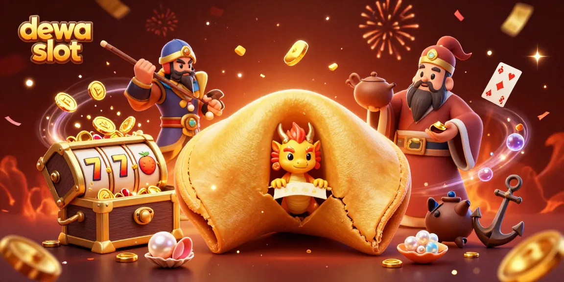 Experience the excitement of dewa slot with golden coins raining down in a vibrant casino scene.