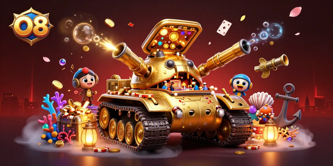 O8 showcases vibrant casino action inside a golden beetle tank, full of fun and excitement.