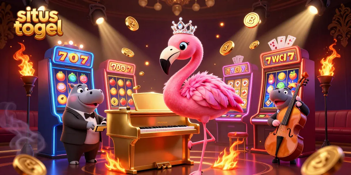 Experience the excitement of situs togel through this vibrant casino scene with lively characters.