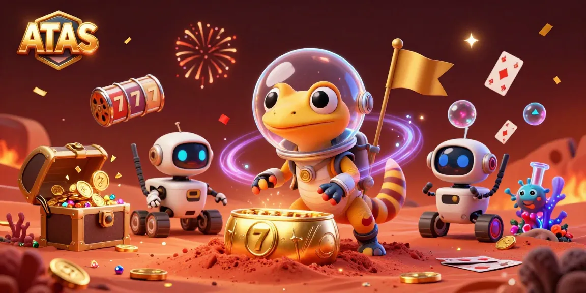 Experience thrilling wins with ATAS online casino featuring colorful slot reels and dynamic celebrations.