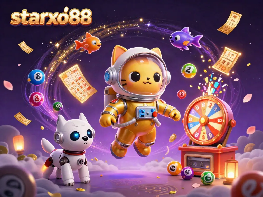 Experience winning thrills with starxo88 in an energetic casino-themed 3D scene.