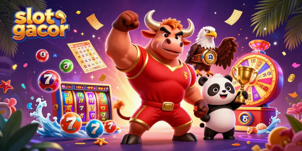 Play slot gacor with exciting 3D characters celebrating wins in a vibrant casino atmosphere.