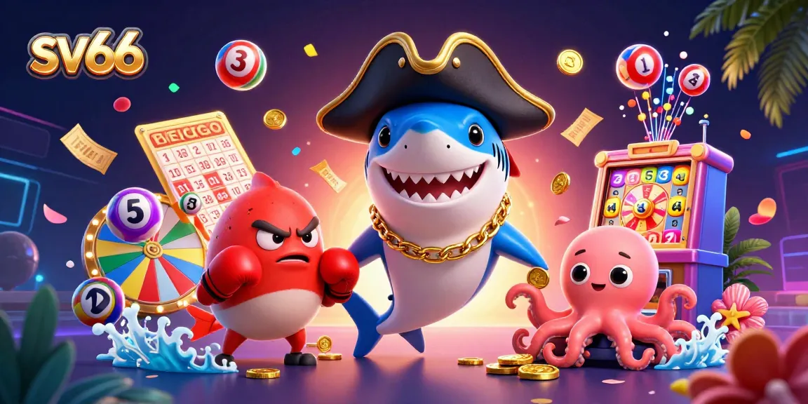 Engage in sv66's thrilling atmosphere with vibrant lottery elements and playful characters.