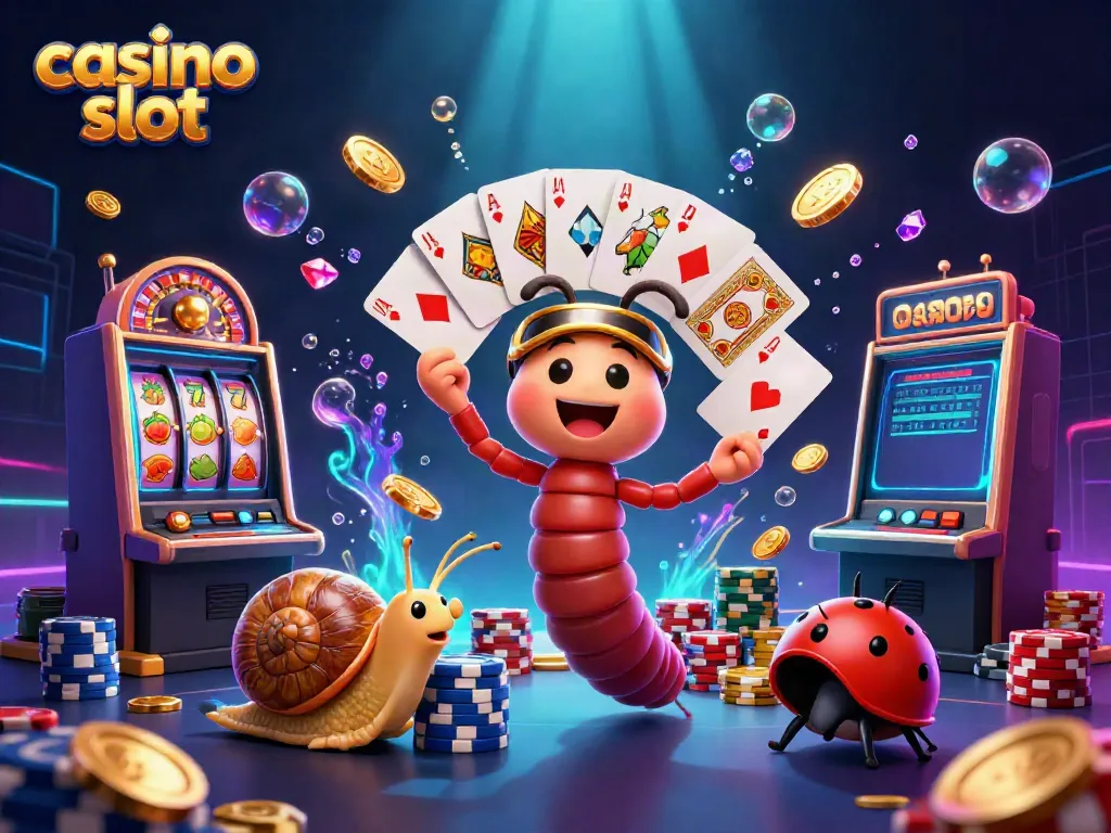 Experience the thrill of casino slots with vibrant characters and dynamic gaming elements.