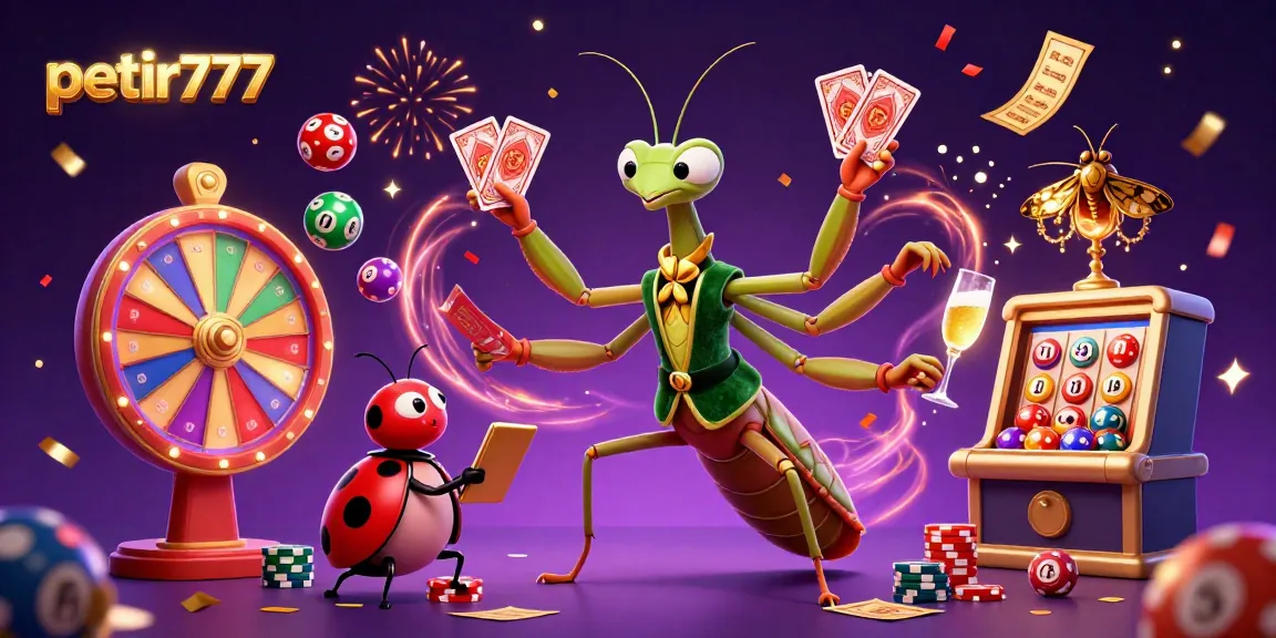 Experience the excitement of petir777 with vibrant gaming elements and dynamic characters in this 3D illustration.