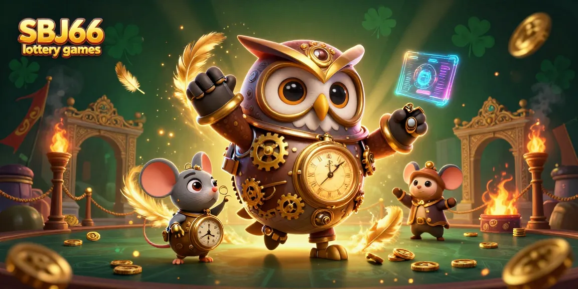Join the excitement of SBJ66 lottery games with dynamic characters and thrilling casino elements.