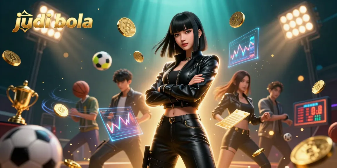 Engage in judi bola with thrilling odds, as a stunning woman leads the sports betting scene.