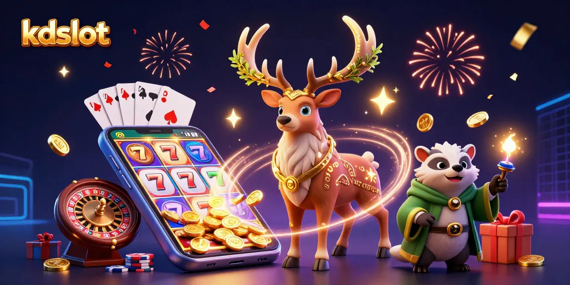 Engage with kdslot, experience explosive excitement with slot games, coins, and festive lights.
