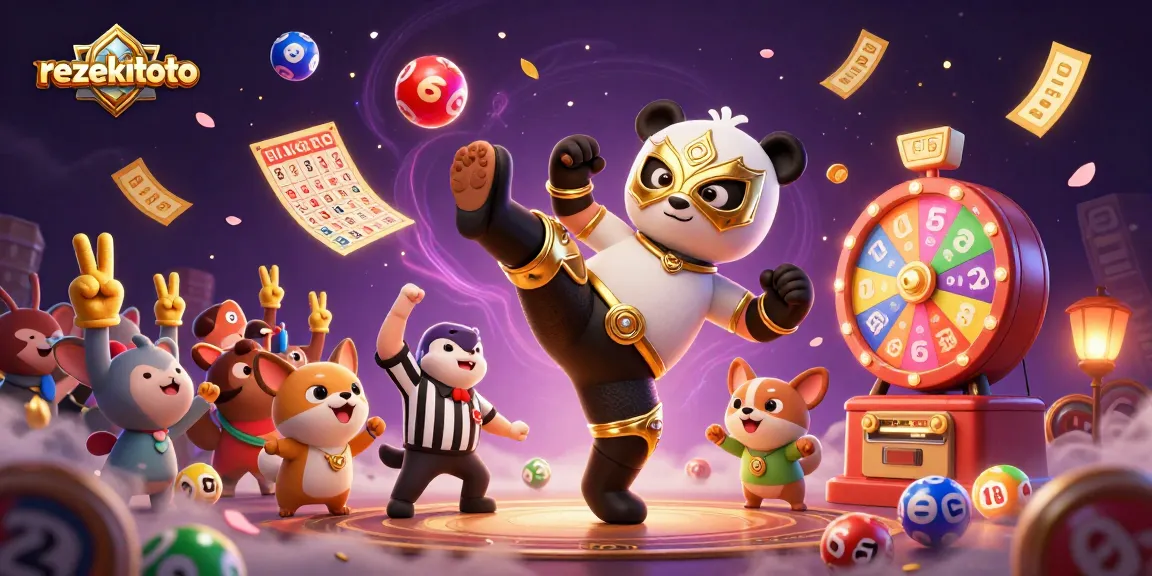 Experience lottery excitement with rezekitoto as the panda wrestler delivers an impressive flying kick during the game!