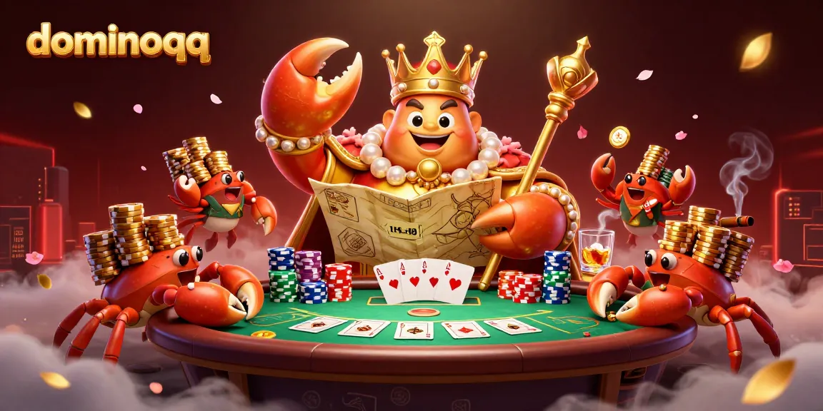 Engage in thrilling gameplay at dominoqq with the golden crab emperor and poker action.