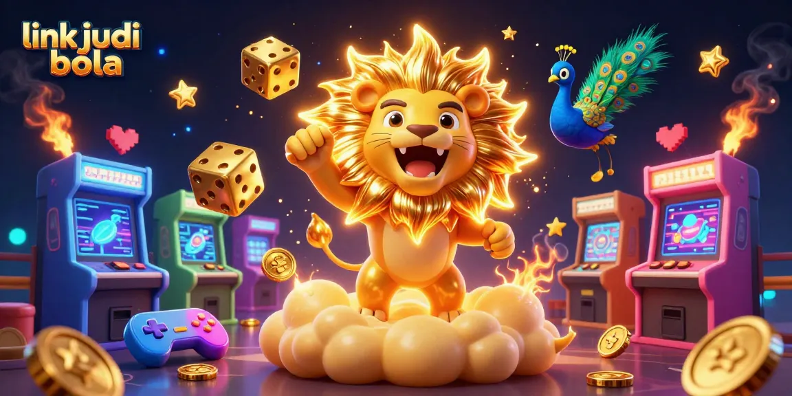 Explore link judi bola through an exciting 3D casino-themed digital illustration showcasing vibrant game elements and characters.