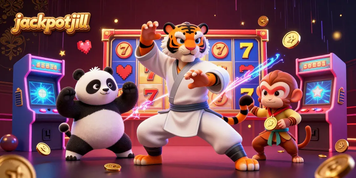 Engage with jackpotjill's vibrant slot game scene featuring animated characters and dynamic game elements.