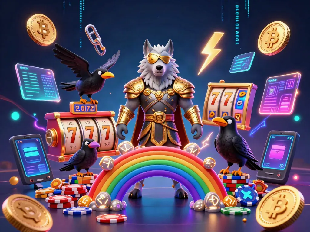 Experience thrilling slot adventures with a 3D illustrated scene of Odin and his ravens amidst casino chips.