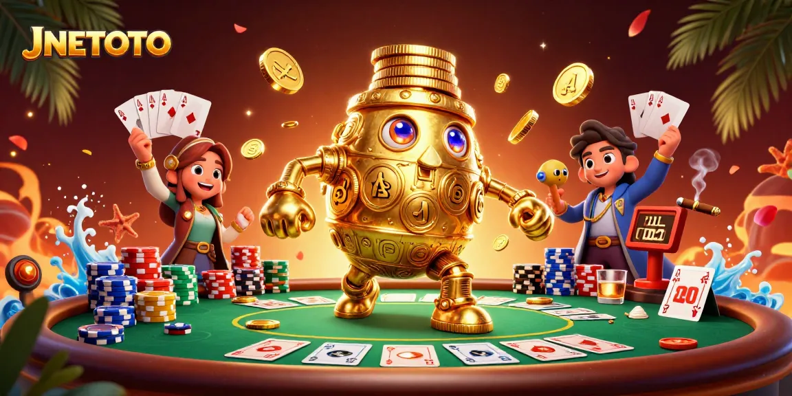 Menangkan JNETOTO sambil bermain dengan golem emas dan meja poker yang penuh aksi.