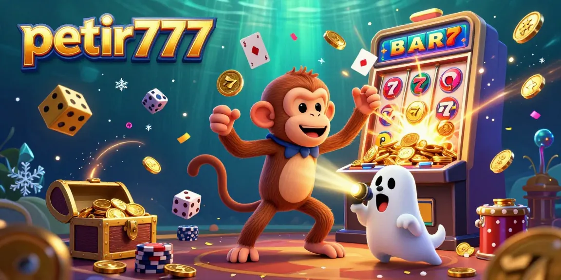 Experience the thrill of petir777 as a mischievous monkey juggles golden coins in a vibrant casino.
